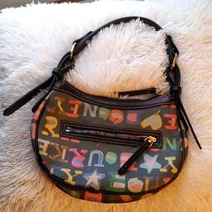 Dooney & Bourke Black Coated Canvas Leather Alphab
